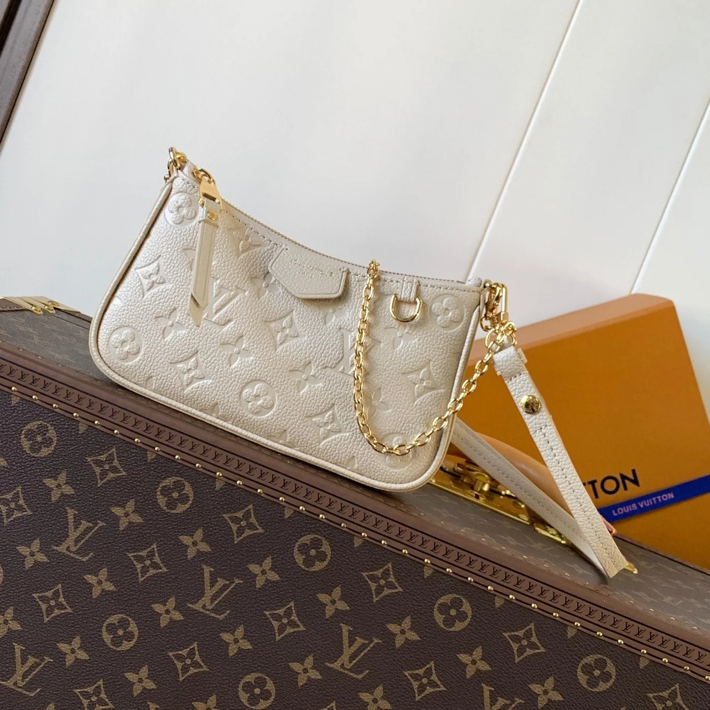 Louis Vuitton Easy Pouch On Strap 19 In Beige Monogram Empreinte Leather product view 1