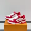 Louis Vuitton Men Red White Leather Sneakers product view 3