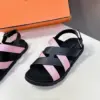 Hermès Women Black Pink Leather Strappy Sandals product view 4