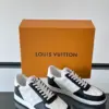 Louis Vuitton Men Black White Leather Sneakers product view 5