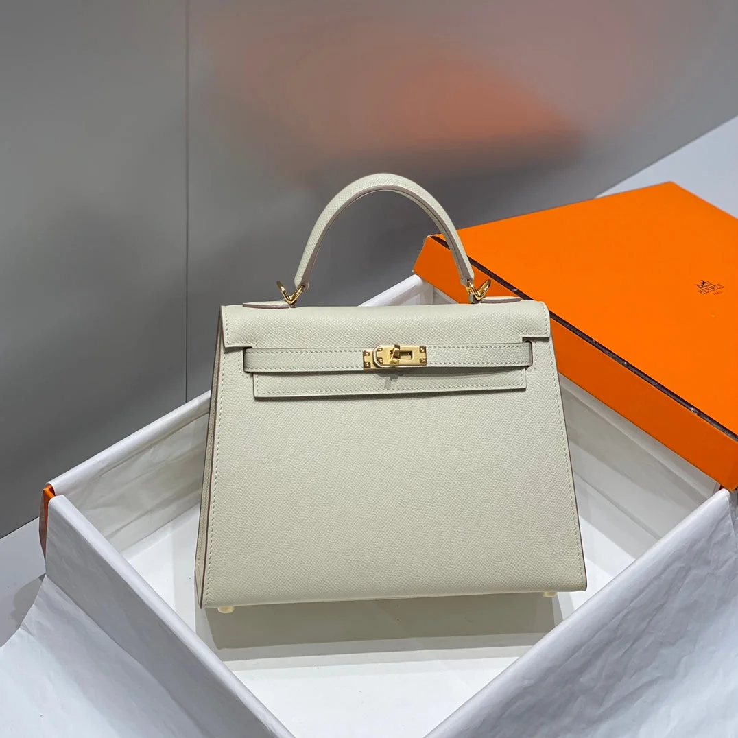 Hermès 25 cm In Nata Epsom Calfskin Gold Hardware Bag