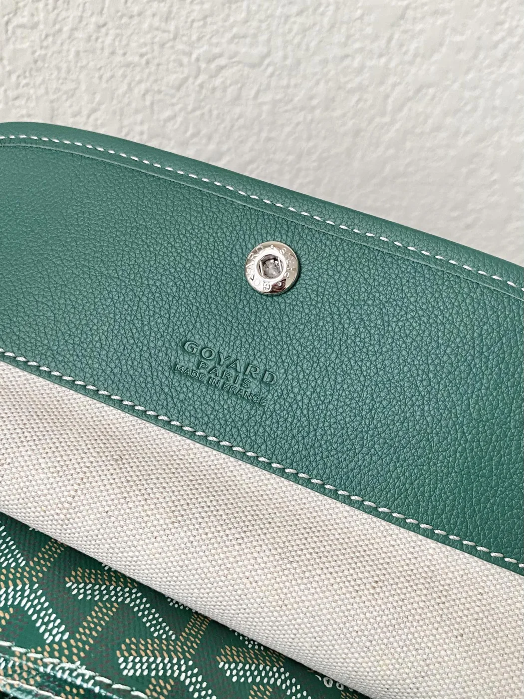 Goyard Green Goyardine Canvas  Chevroches Calfskin Saint Louis PM Tote product view 4