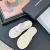 Chanel Women White Leather Thong Sandals product view 5