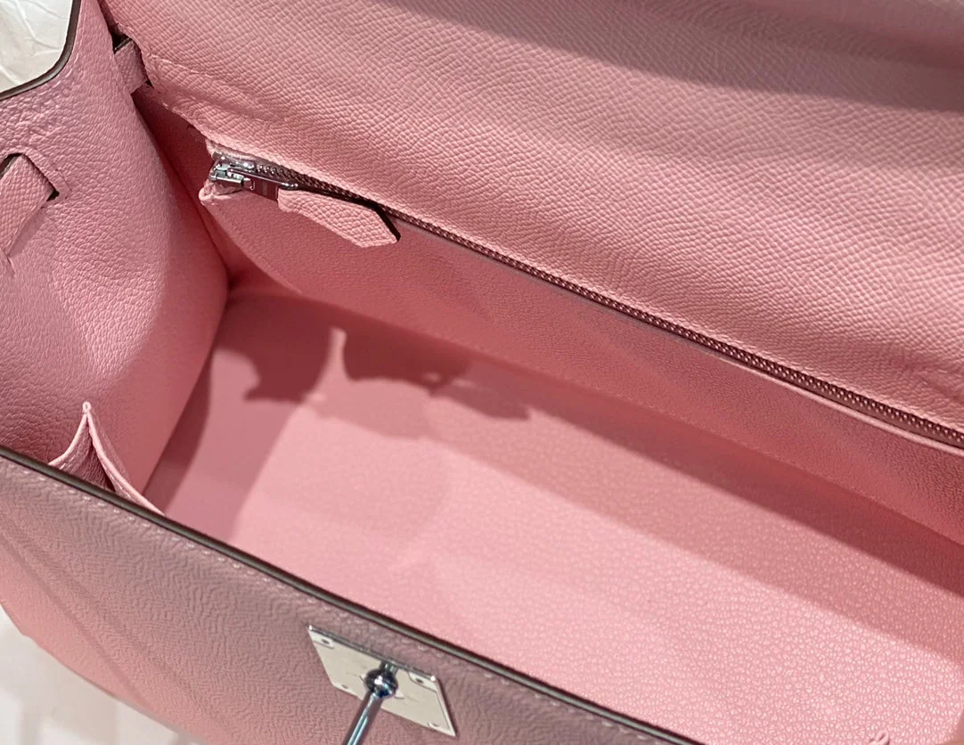 Hermès Kelly 25 cm In Rose Sakura Epsom Silver Hardware Bag product view 7