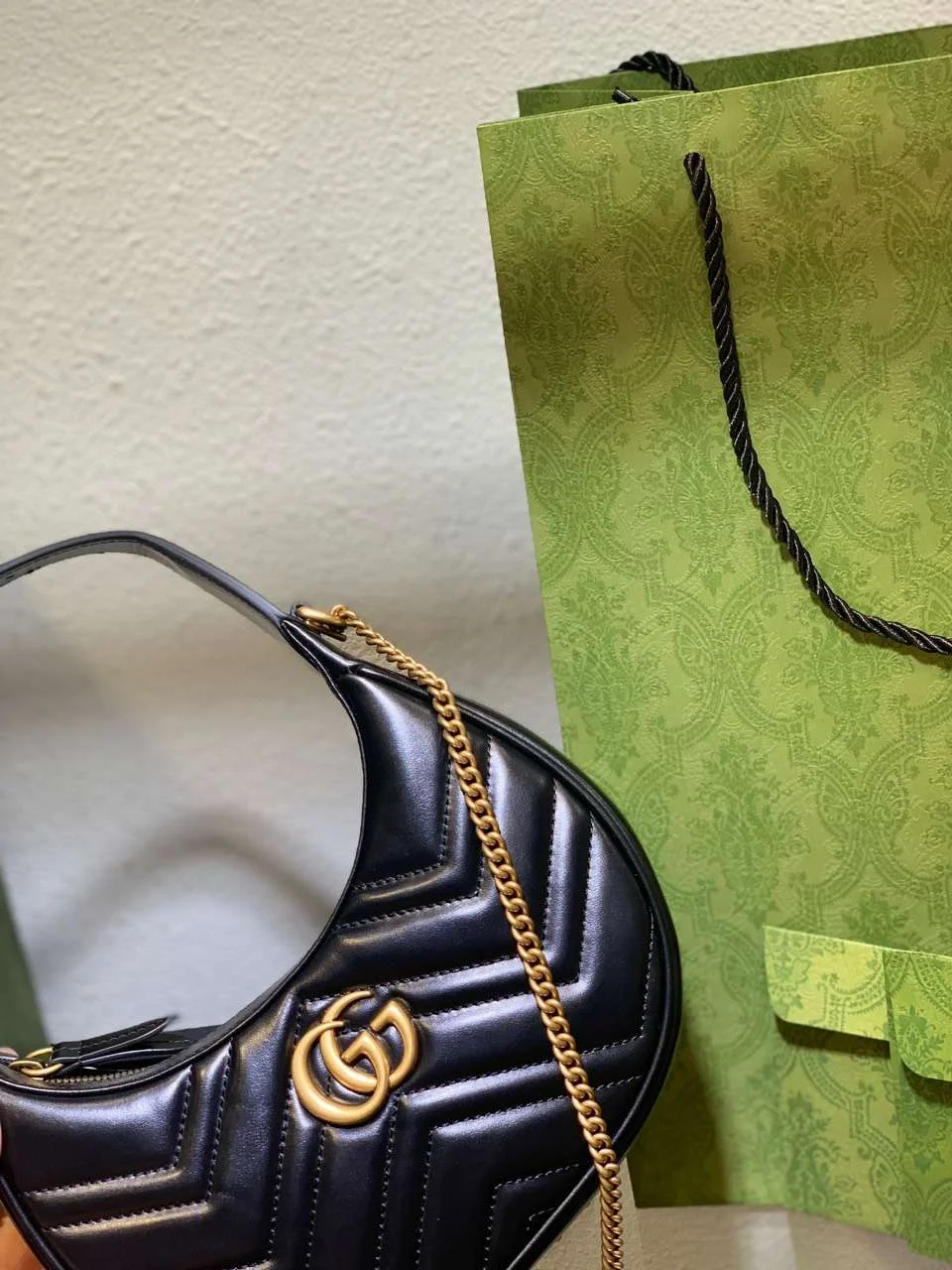 Gucci GG Marmont Half Moon Handbag Black 24 cm product view 5