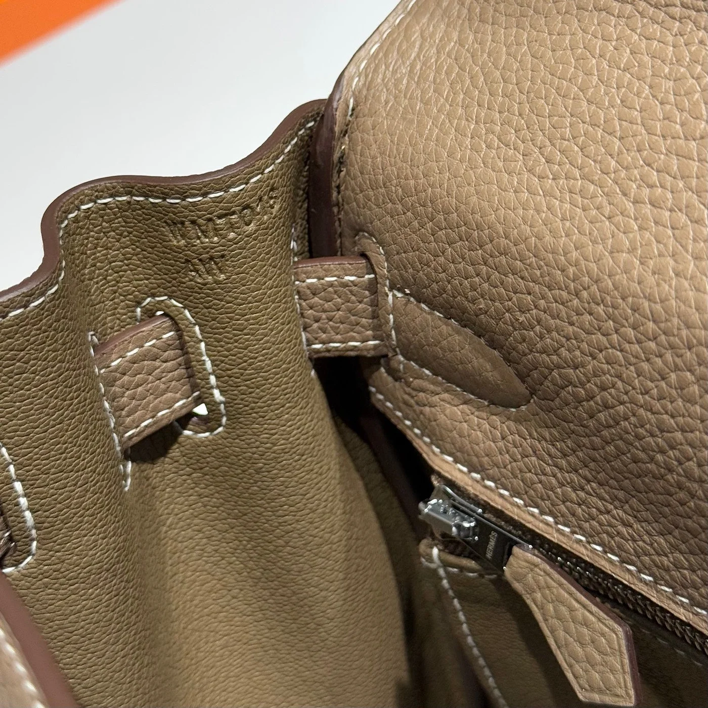 Hermès Kelly 28 In Etoupe Togo Silver Hardware Bag product view 4