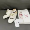 Valentino Women White Leather Fringe Mules product view 2