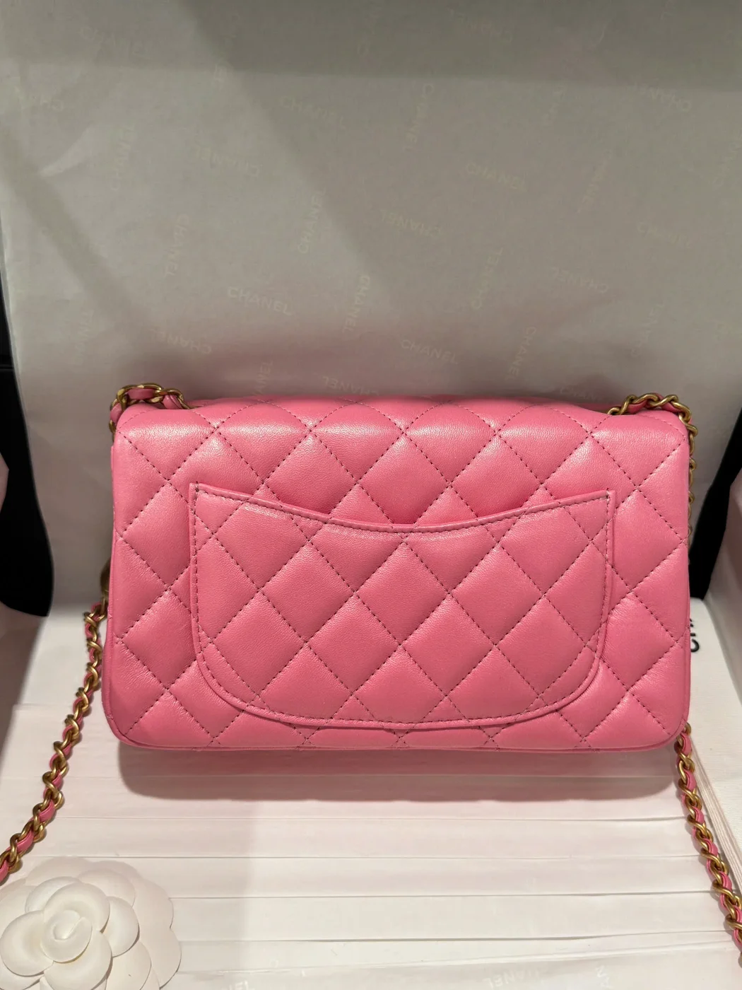 Chanel Classic Flap Mini Pink Gold Hardware 20 cm Bag product view 5