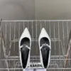 Hermès Women White Leather Pointed Mary Jane Flats product view 2