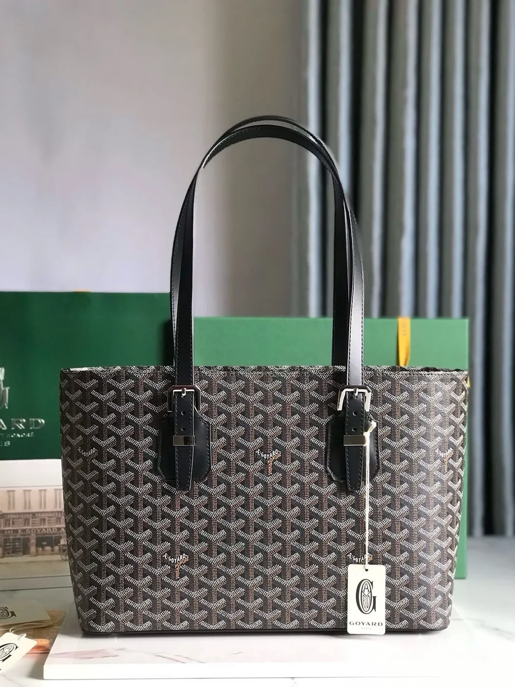 Goyardine Sac Marie Galante MM Black Bag product view 2