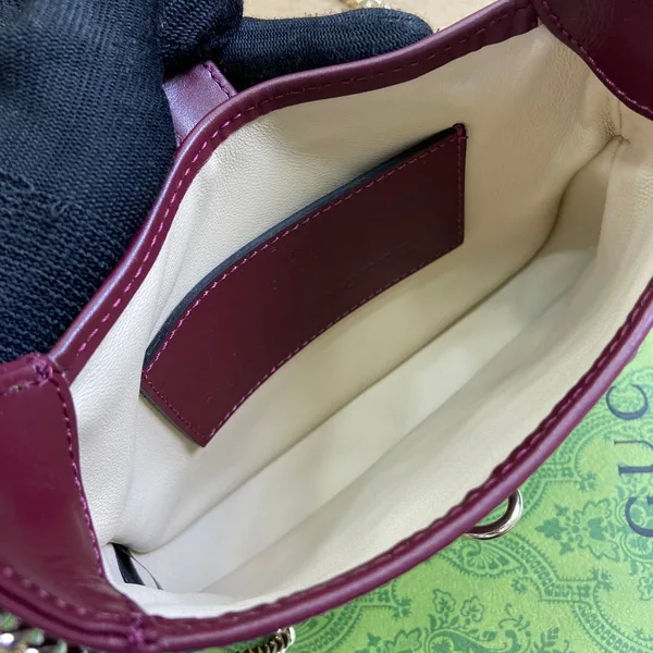 Gucci Jackie Notte Mini Bag 19 In Burgundy Red Calfskin Gold Hardware product view 8
