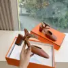 Hermès Women Brown Leather Heels product view 4