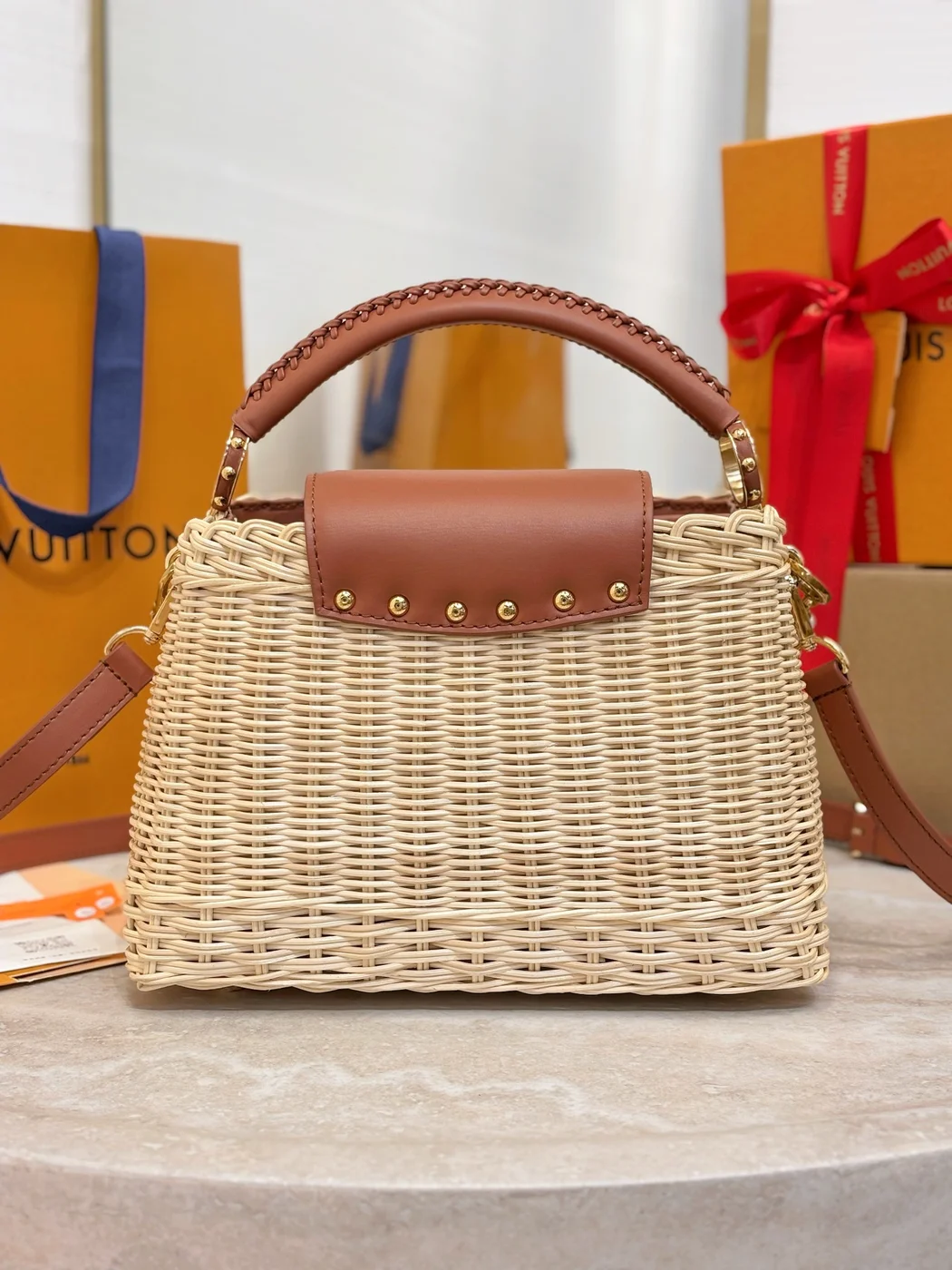 Louis Vuitton Capucines BB Handbag Brown Beige product view 4