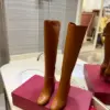 Valentino Women Brown Leather Knee High Boots product view 4