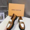 Louis Vuitton Women Brown White Leather Loafers product view 5