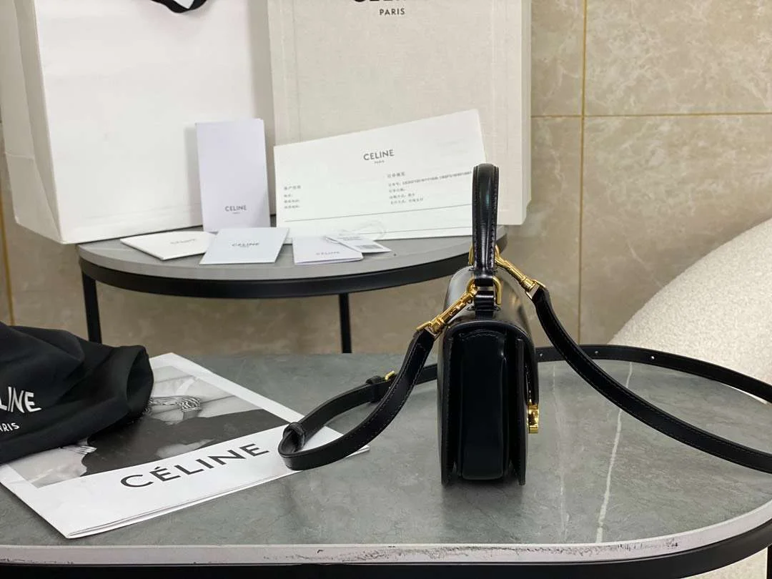 Celine Handle Black Wrinkled Leather 15.5× .5x5cm Bag product view 4
