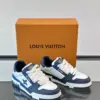 Louis Vuitton Men White And Navy Leather Sneakers product view 5