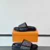 Louis Vuitton Men Black Canvas Multicolor Print Slides product view 4