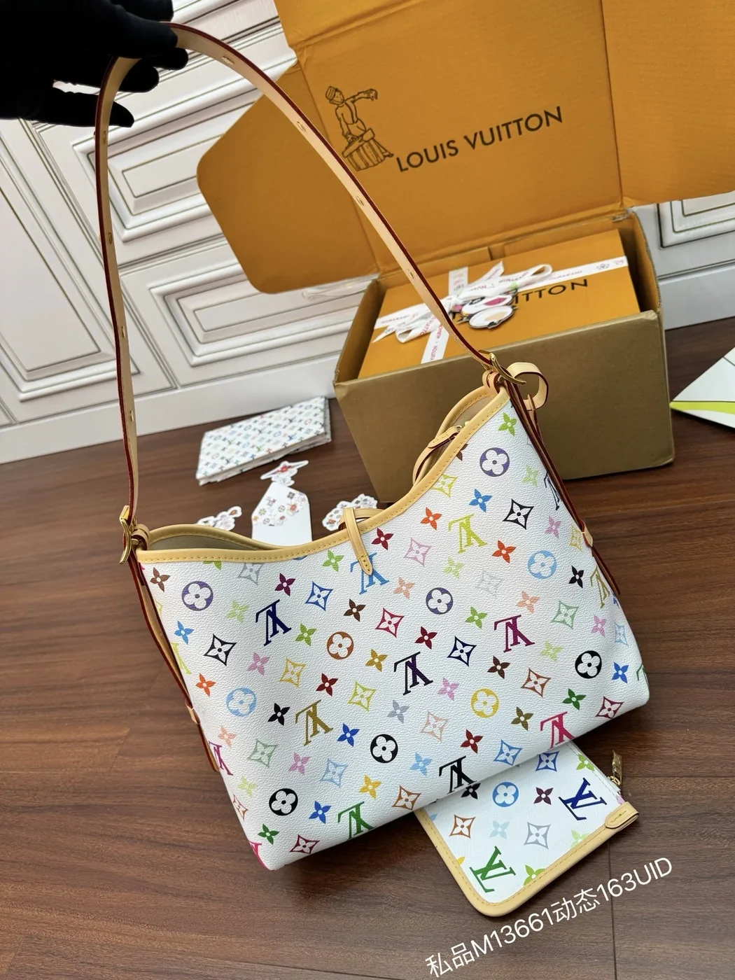 Louis Vuitton x Takashi Murakami CarryAll PM bag product view 3
