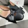 Valentino Women Black Leather Bow Detail Flats product view 6