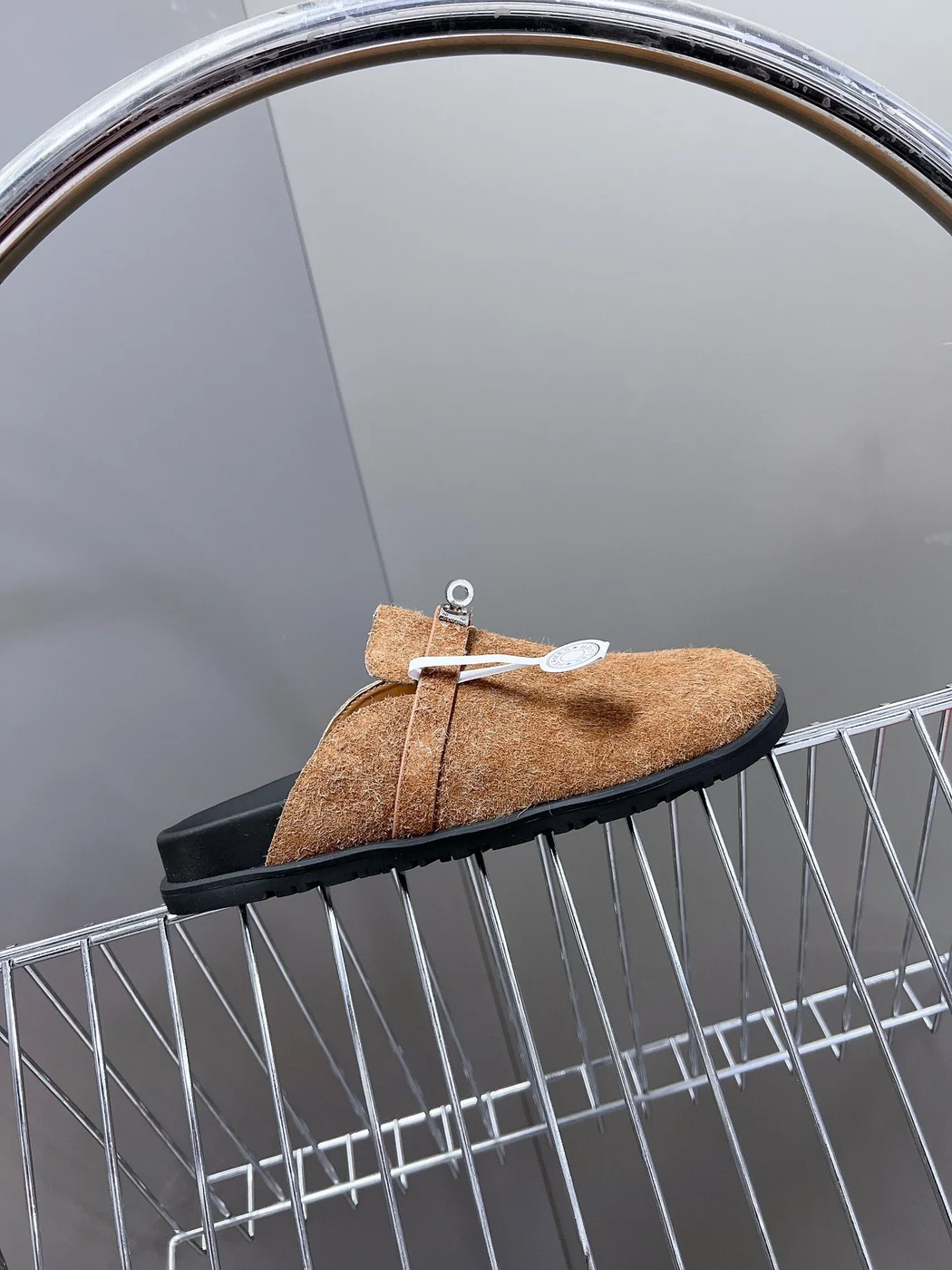 Hermès Women Brown Haircalf Leather Slippers product view 2