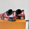 Louis Vuitton Men Black Red Painted Leather Sneakers product view 5