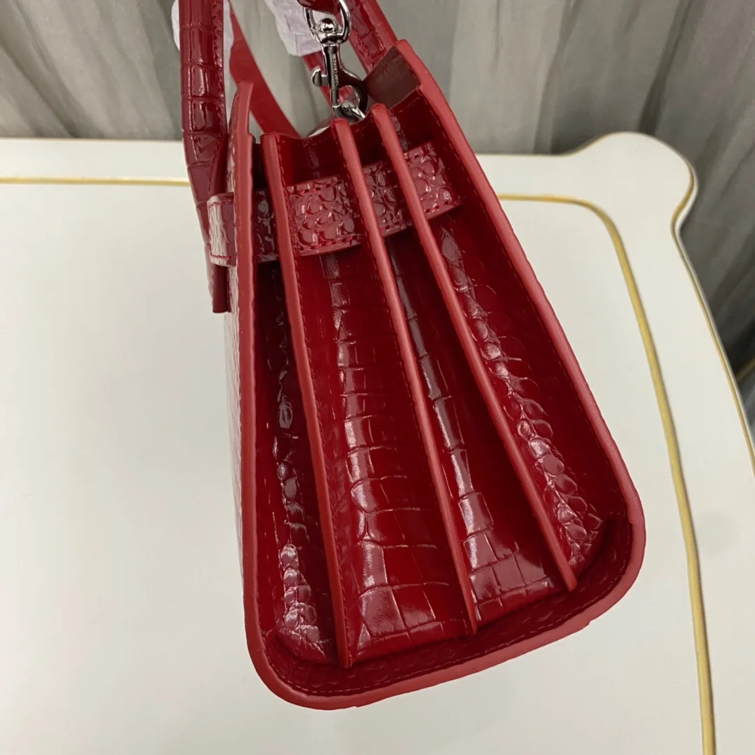 Saint Laurent Paris Saint Laurent Red Croc Embossed Leather Nano Classic Sac De Jour Tote product view 2