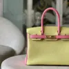 Hermès Birkin 30 Yellow/Rose Pink Togo Leather Gold Hardware Bag product view 5