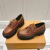 Louis Vuitton Women Brown Leather Chunky Sole Loafers product view 5