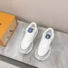 Louis Vuitton Women White Leather Sneakers With Blue Accents product view 4