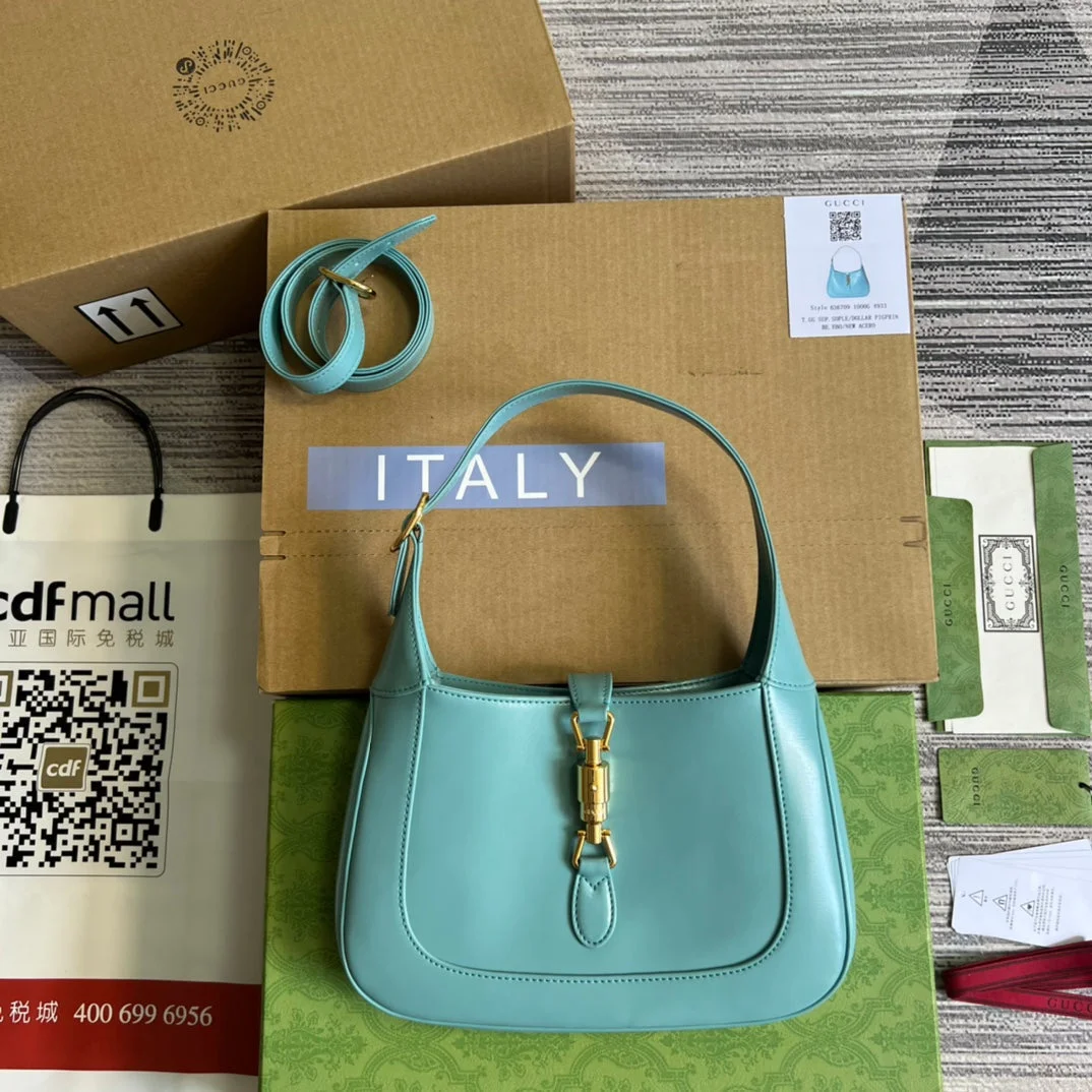 Gucci Jackie Small 28 Shoulder Bag In Blue Pastel Calfskin