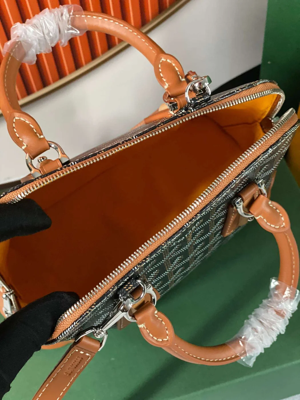 Goyard Alma Vedome Handbag Fabric Wrapped Leather Strap 24 cm product view 6