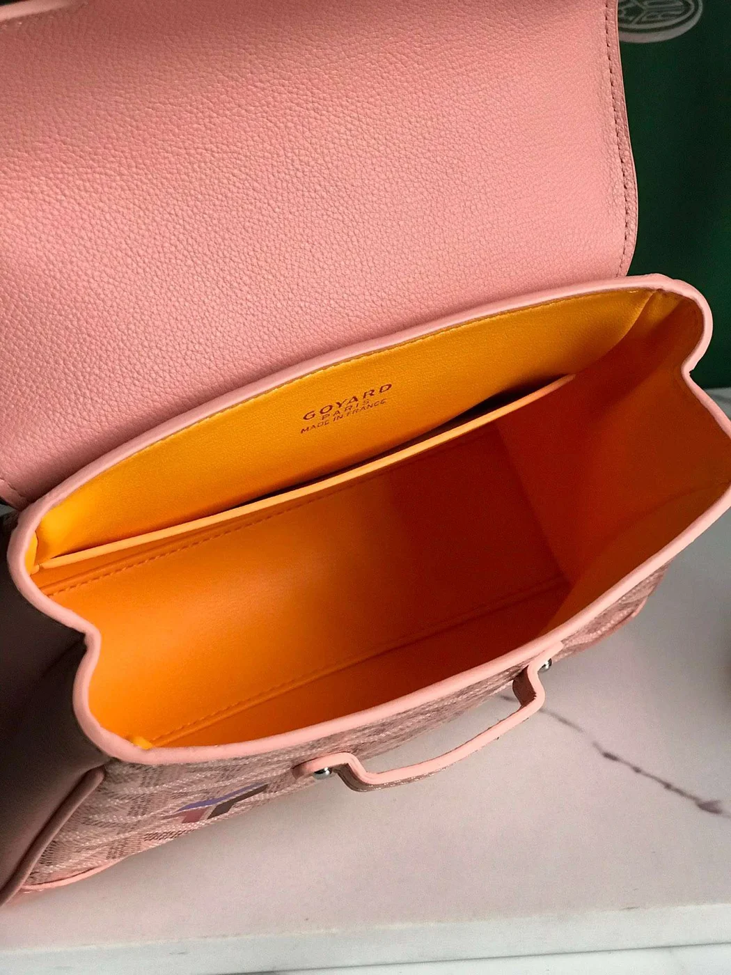 Goyard Saigon Handbag Pink Women’s Wooden Handle 20x15cm product view 3