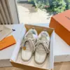 Louis Vuitton Women Beige Mesh Leather Sneakers product view 3