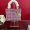 Dior Lady  Bag Metallic Calfskin  Satin with Rose Des Vent product view 3