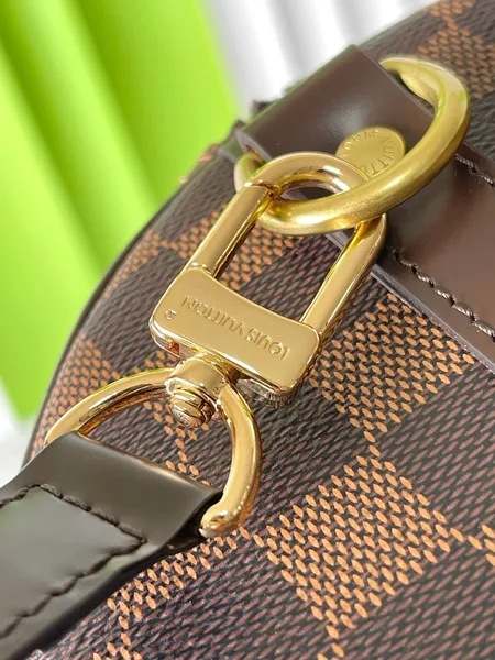 Louis Vuitton Speedy BANDOLIÈRE 30 In Dark Brown Damier Ebene Canvas Gold Lock Bag product view 2