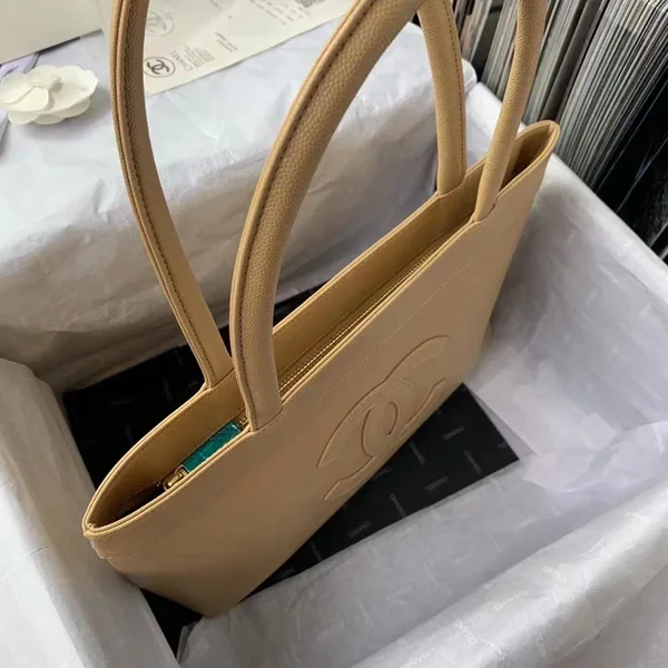 Chanel Vintage Classic Handbags Lock Gold Nude 30x21x8cm product view 6