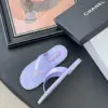 Chanel Women Light Purple Leather Slides product view 4
