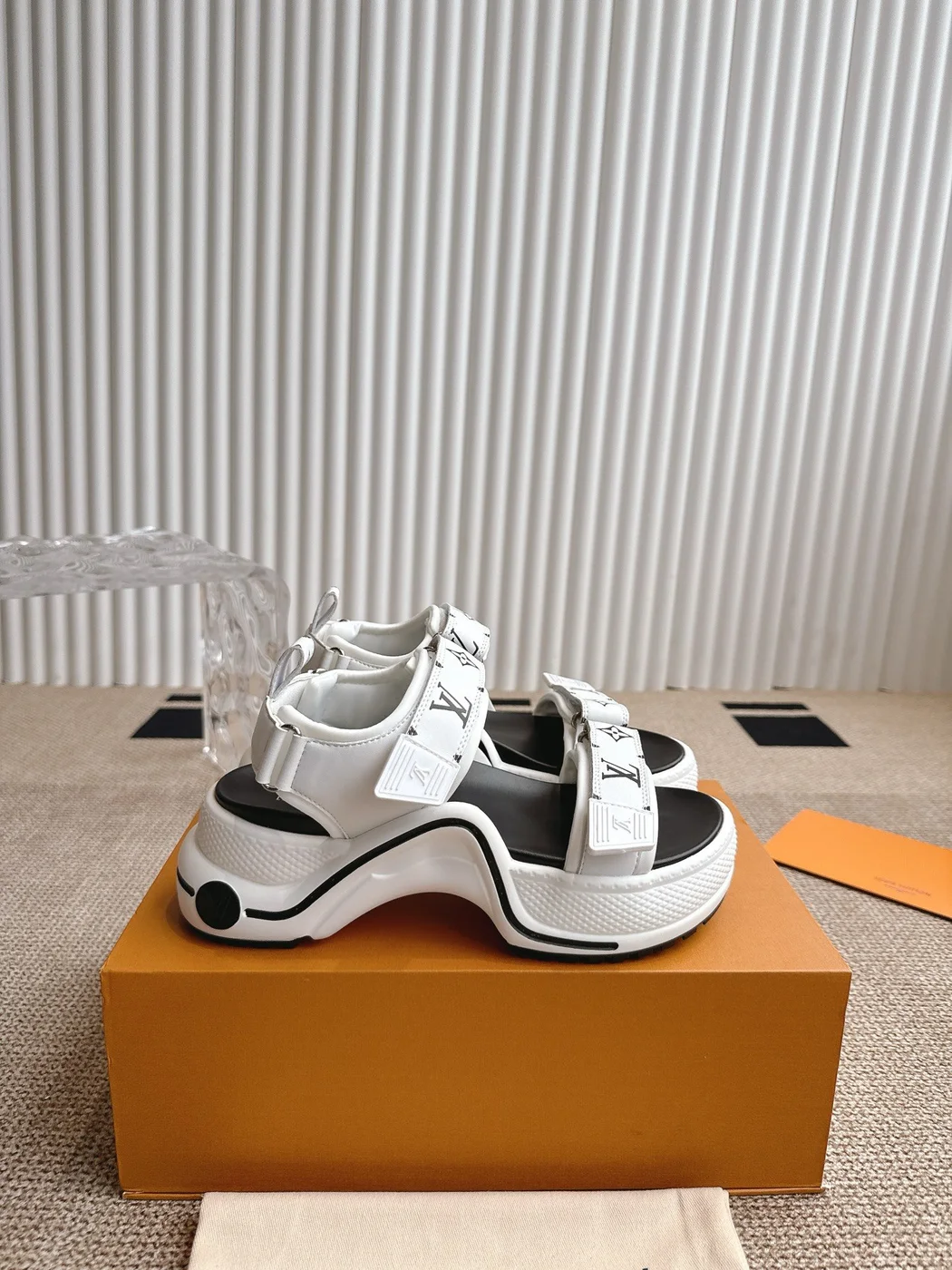 Louis Vuitton Women White Synthetic Strap Sandals product view 5