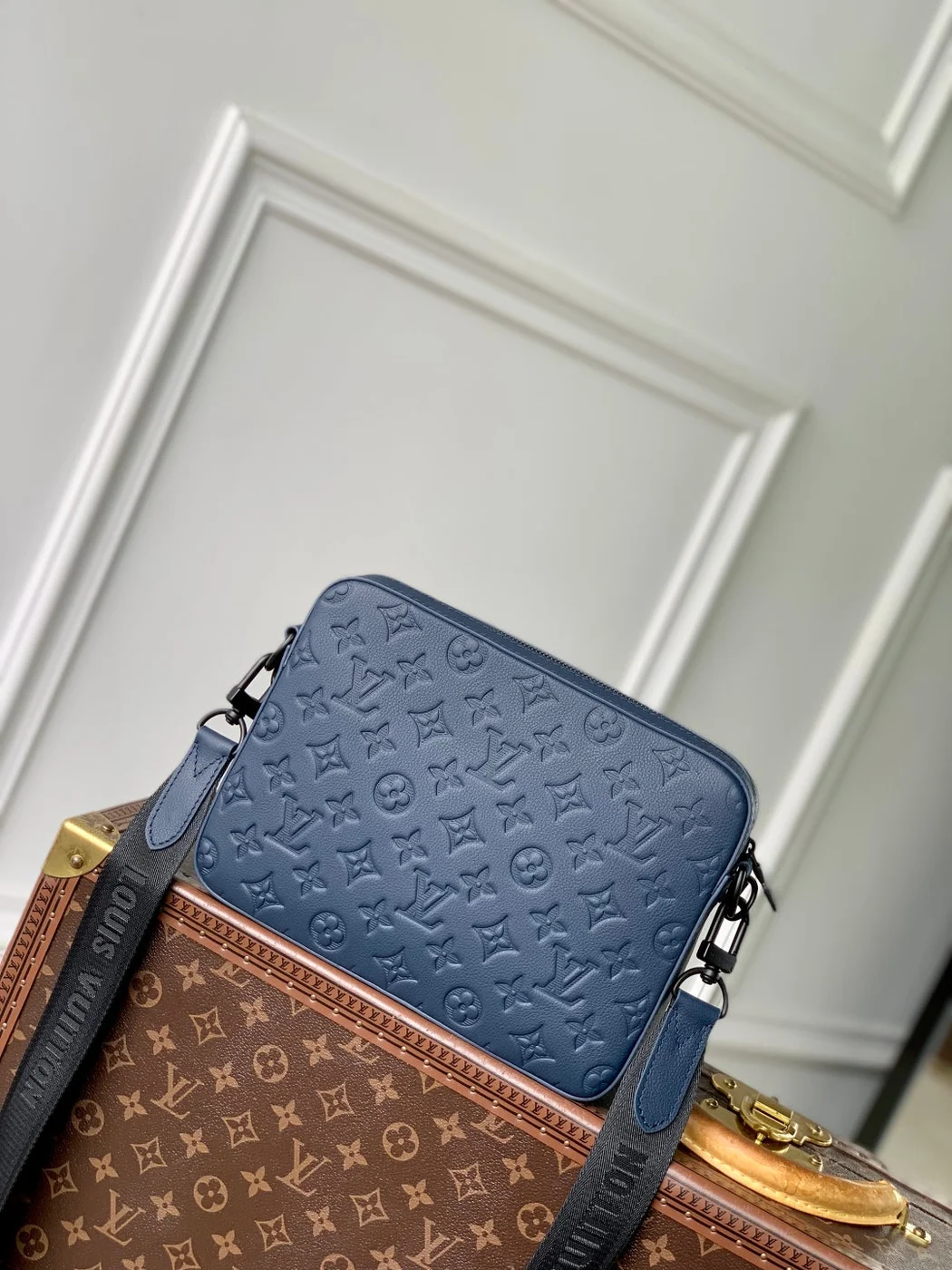 Louis Vuitton Trio Messenger 25 In Blue Monogram Shadow Calfskin Bag product view 4