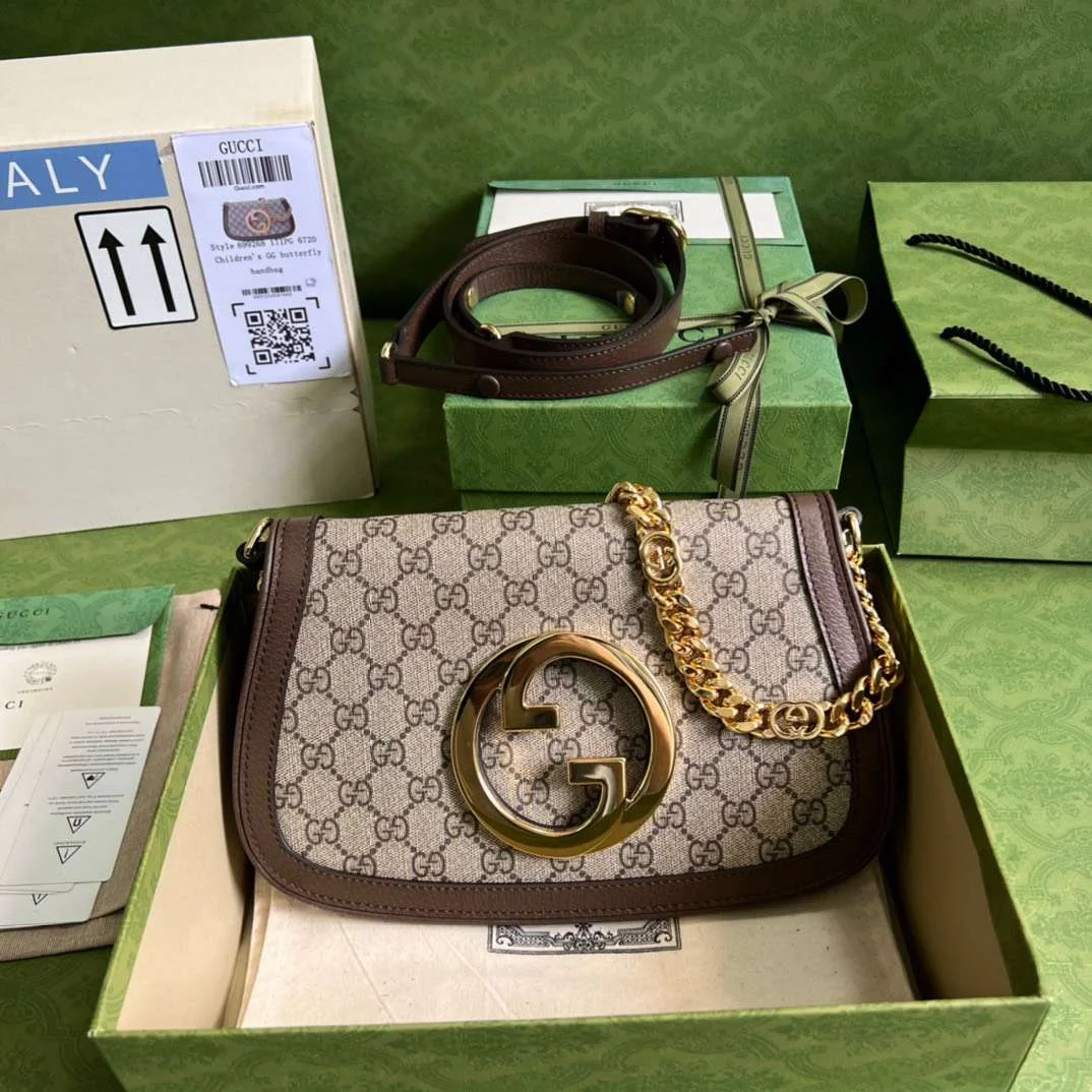 Gucci Blondie Branded Women’s Handbag with Ophidia Pattern 28x16x4cm product view 5