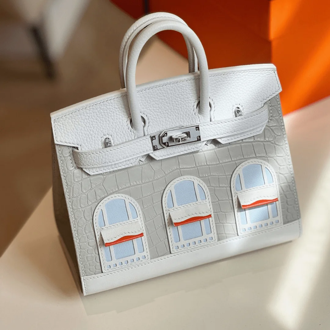 Hermès Birkin 20 Sellier Faubourg House White Snow Palladium Hardware Bag product view 1