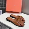 Hermès Women Brown Leather Flat Mules product view 4