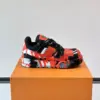 Louis Vuitton Men Red Black Leather Sneakers product view 6