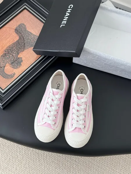Chanel Women Pink Canvas Casual Sneakers product view 1