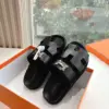 Hermès Women Black Leather Sandals product view 5