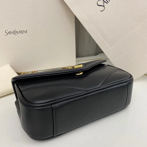 Saint Laurent Loulou medium in Matelassé Lambskin Black Bag product view 2