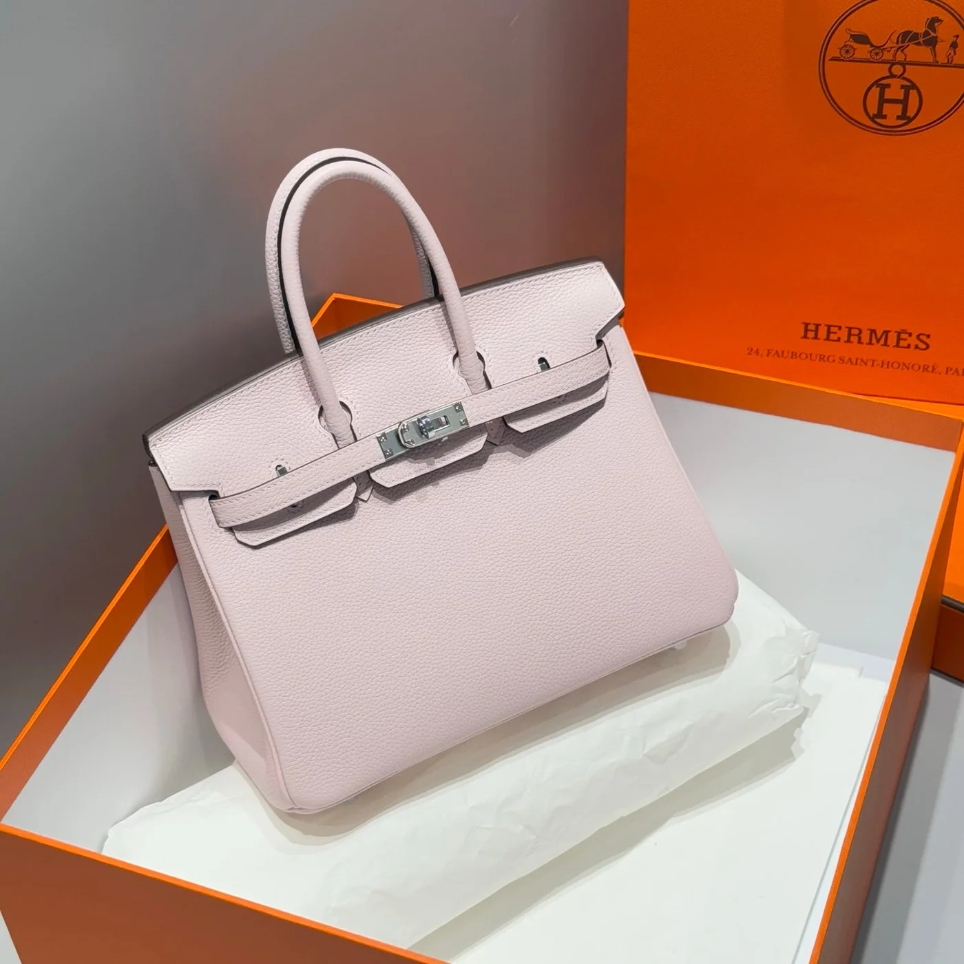 Hermès Birkin 25 In Pink Baby Silver Hardware Bag product view 1