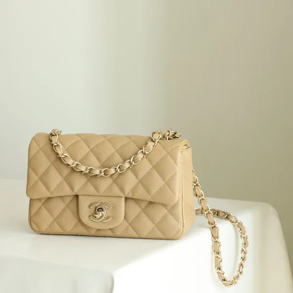 Chanel Classic Handbag Flap Mini Woman’s Beige 20 cm product view 1