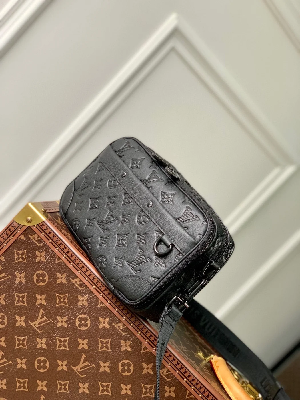 Louis Vuitton Alpha Nano Bag 24 In Black Monogram Shadow Embossed Cowhide product view 4